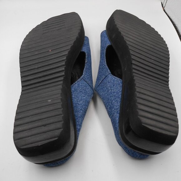 L.L. BEAN BLUE SLIDE SANDALS SHOES LEATHER LINING 6.5 SIZE HTF MADE IN MEXICO - Picture 6 of 11